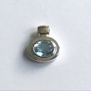 Silver with Blue Stone Necklace Charm